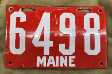 1910 Maine Porcelain License Plate 