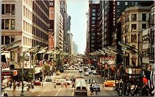 Chicago Il~Downtown~State Street~Raisin In The Sun Sign~VTG Chrome Postcard~KA22 picture