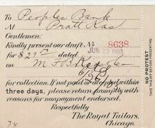 U.S. The Royal Tailors, Chicago 1905Invoice Slip + Attached Stub Ref 44283 picture