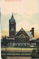 Alpena MI First Baptist Church 1910 Unused sharp  picture