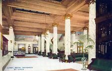 Lobby Hotel Jefferson St. Louis Missouri Vintage Divided Back Post Card picture