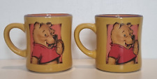 Disney Winnie The Pooh Yellow Chunky Collectible Mugs Set Of 2 picture
