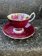 Royal Albert Red Old English Rose cup & Saucer England vintage tea coffee picture