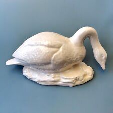 Holland Mold Co Vintage White Luster Glazed Duck 12 in Country Farm Chic Decor picture