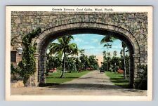Miami FL-Florida, Granada Entrance, Coral Gables, Antique, Vintage Postcard picture