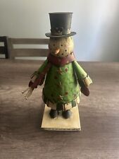 Figurine 13 inch Snowman Tin/Metal Christmas picture