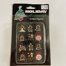Miniature Christmas Tree Ornaments Gingerbread Cookie Mini Frosted Tiny .5” picture