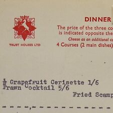 1962 Blue Boar Hotel Restaurant Menu Trust Houses Ltd Cambridge England UK picture
