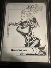 2022-23 Marvel Annual BLACK WIDOW Black Printing Plate Hologram 1/1 ONE OF ONE picture