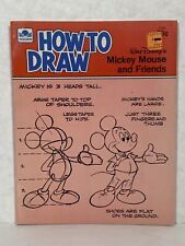 VTG A Golden Book Mickey Mouse & Friends How To Draw Walt Disney 1983 Vintage  picture