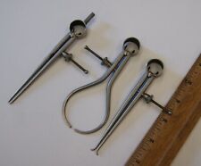 3 Vintage Lufkin Round Leg / Spring Type Calipers USA Made, READ, BN2716 picture