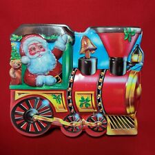 Vintage Ullman Plastic Christmas Santa Train Cookie Container picture