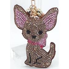 Austrian Crystal Puppy Keychain Handbag Charm Bling Accessories Key Ring Fob picture