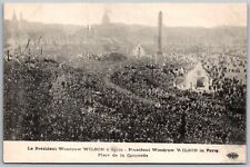 WWI Paris France c1918 Postcard President Woodrow Wilson at Place de la Concorde picture