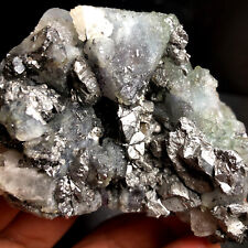 221g 1PC NATURAL Fantastic Cubic  FLUORITE QUARTZ Crystal &Iron ore d33 picture
