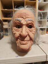 2006 Disguise old Man Halloween Mask Long Hair picture