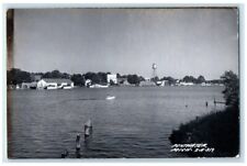 c1950's Lake Town View Water Tower Pentwater Michigan MI RPPC Photo Postcard picture