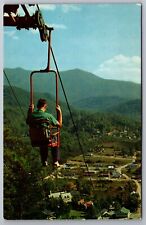 Postcard Sky Lift from Crockett Mountain Viewing Mt. LeConte & Gatlinburg  E24 picture