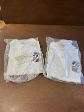 2 Vintage John Deere 150 Years White Polo Shirts Medium Size New Old Stock WOW picture