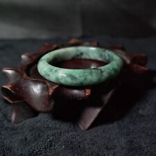 Beautifully Certified Hand Carved Green Natural Jadeite Jade Bangle (B27) picture