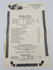 The Steak Barn Hopewell Junction New York Menu Vintage 1980's picture
