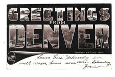 postcard large letter greetings denver 1906 UDB picture