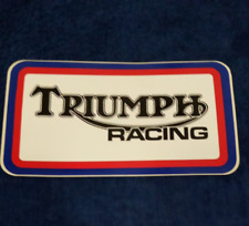 Vintage TRIUMPH RACING Motorcycle Sticker Decal Red White & Blue 7