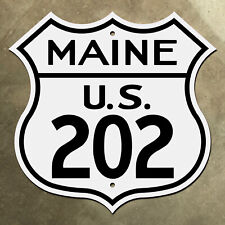 Maine US route 202 Augusta Monmouth Winthrop highway marker road sign 1946 16x16 picture