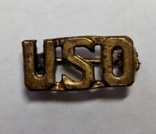 WWII Home Front USO United Service Organization Lapel Pin Back War Time 1/2 Inch picture