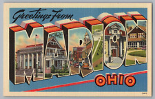 Postcard Greetings From Marion, Ohio, Large Letter picture