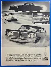 1964 Champion Spark Plugs / Chrysler Corporation Vtg 1960's Magazine Print Ad picture