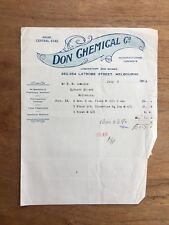 1918 DON CHEMICAL CO MANUFACTURING CHEMISTS LATROBE ST MELBOURNE RECEIPT F114 picture
