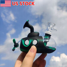 4.9 inch Glass & Silicone Bong Submarine Smoking Water Pipe Hookah Bubbler Bowl picture