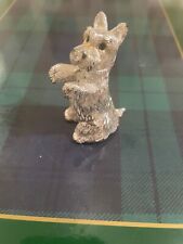 Vintage Christofle Lumiere Silver Terrier Dog with Onyx Eyes Pre-Owned picture