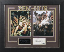 Charlton Heston Ben-Hur Signed 3x5 Index Card Framed Display BAS #BL98283 picture