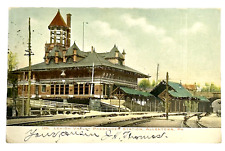 Postcard Lehigh Valley Railroad Train Station Allentown, PA. with Glitter picture