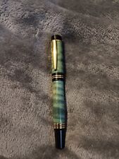 Beautiful Stabalized And Dyed Curly Maple Screw Cap Rollerball With Free Box picture