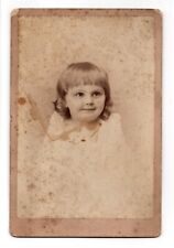 CIRCA 1890s CABINET CARD MULLEN LITTLE GIRL IN WHITE DRESS LEXINGTON KENTUCKY picture
