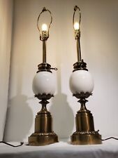 Stiffel Hollywood Regency Ostrich Egg Table Lamp Pair Vintage Antique Art Deco picture