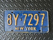 VINTAGE Early 1970s New York City Empire State Blue Yellow US License Plate picture