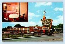 Brownwood Texas Holiday Inn HWY 67 1960s Cars Inside Room View Resta Postcard C3 picture