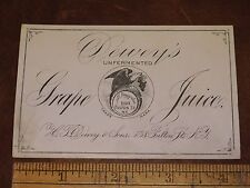 1870s Dewey's Unfermented Grape Juice H.J. Dewey & Sons Victorian Paper Label L6 picture