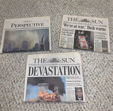9/11 The Baltimore Sun September 12, 2001 Full Newspaper - Rare LOT/BUNDLE OF 3 picture
