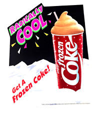 NOS Coca Cola FROZEN COKE Fountain Machine Advertising Decal/Sign Radically Cool picture