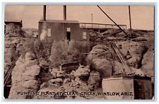 c1940's Pumping Plant At Clear Creek Stack Building Winslow Arizona AR Postcard picture