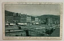 1906 NY Postcard Whitehall End of Champlain Canal Broad & Canal Streets stores picture