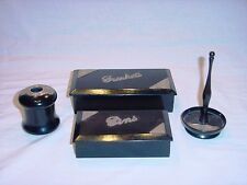 1919-33 British EBONY & Sterling Silver Boxes / Vanity Set of 4 picture