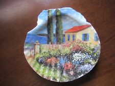 Decoupaged Scallop Shell    Seaside Cottage     Trinket Holder Natural Decor picture
