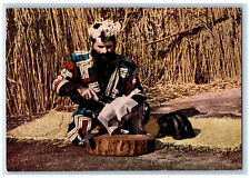 Hokkaido Japan Postcard Bear of Carving Ainu Customs c1930's Unposted picture