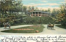 Peoria IL Horse & Buggy, Wagon Leaving Bradley Park Pavilion~1907 TUCK Postcard picture